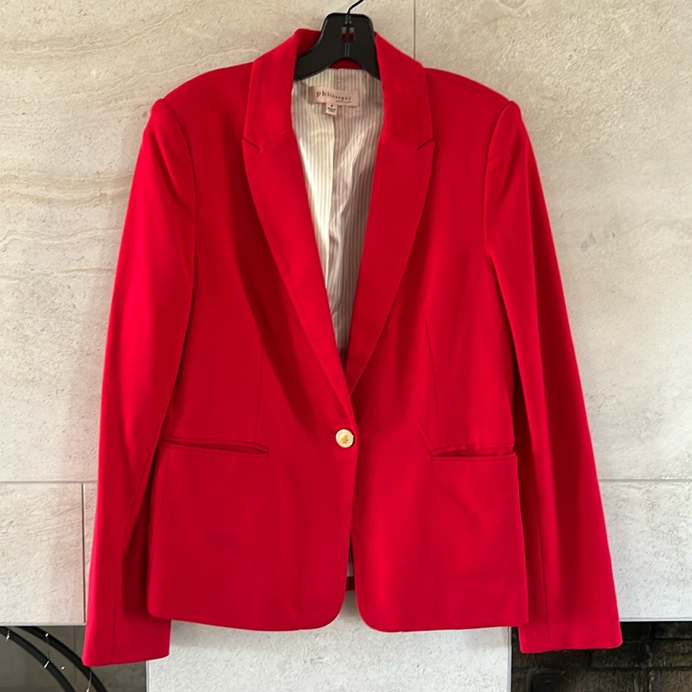 Red Jersey Blazer
